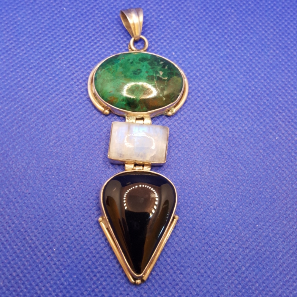 Vintage Aventurine, Moonstone Pendant